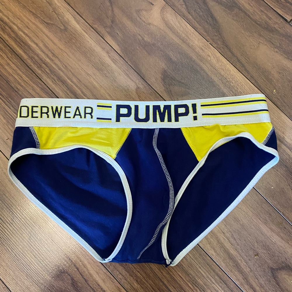 Men's Blue and Yellow Briefs